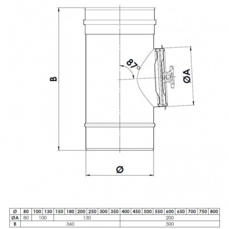 plan élément inspection 200 Pa - conduit de fumée simple paroi plan élément inspection 200 Pa - conduit de fumée simple paroi