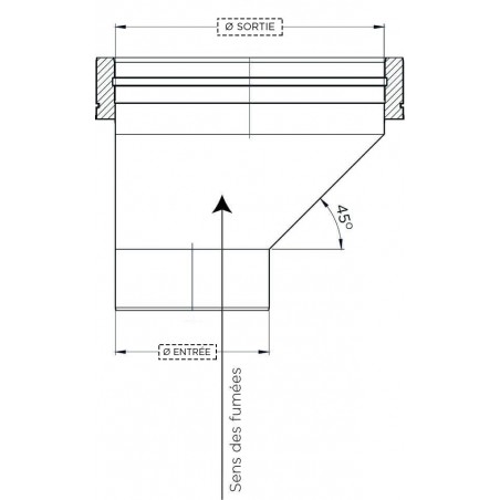 plan raccord chaudière mâle excentré - conduit de fumée double paroi isolé plan raccord chaudière mâle excentré - conduit de fumée double paroi isolé