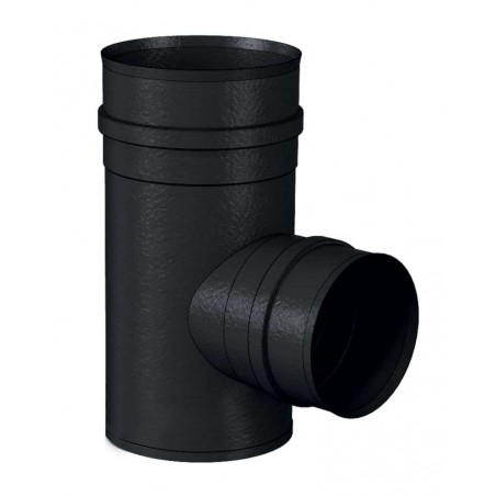 té 90 sortie fumées piquage 80 mm femelle noir - conduit de fumée simple paroi pour poêle à pellets té 90 sortie fumées piquage 80 mm femelle noir - conduit de fumée simple paroi pour poêle à pellets
