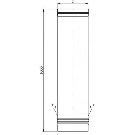 plan élément descente - conduit cheminee - conduit de fumée simple paroi plan élément descente - conduit cheminee - conduit de fumée simple paroi