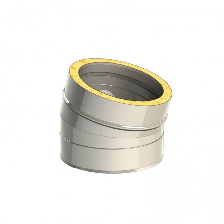 coude 15 - conduit de fumée double paroi isolé coude 15 - conduit de fumée double paroi isolé