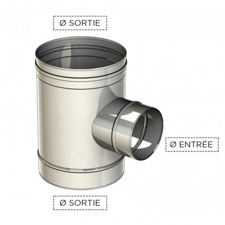 té 90 piquage reduit - conduit de fumée simple paroi té 90 piquage reduit - conduit de fumée simple paroi