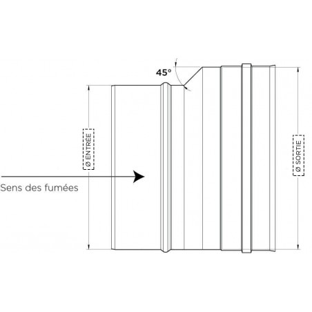 plan augmentation excentrée - conduit de fumée simple paroi plan augmentation excentrée - conduit de fumée simple paroi