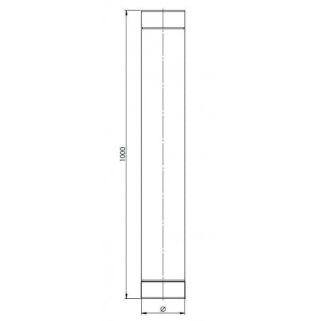 plan élément droit 1000 mm - conduit de ventilation haute simple paroi plan élément droit 1000 mm - conduit de ventilation haute simple paroi