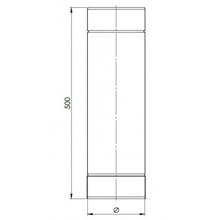plan élément droit 500 mm - conduit de ventilation haute simple paroi plan élément droit 500 mm - conduit de ventilation haute simple paroi