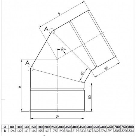 plan coude 60 - conduit de ventilation haute simple paroi plan coude 60 - conduit de ventilation haute simple paroi