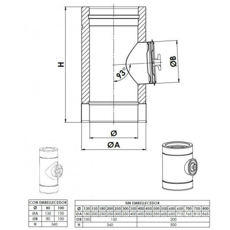 plan élément d'inspection 200 Pa - conduit de fumée double paroi isolé plan élément d'inspection 200 Pa - conduit de fumée double paroi isolé