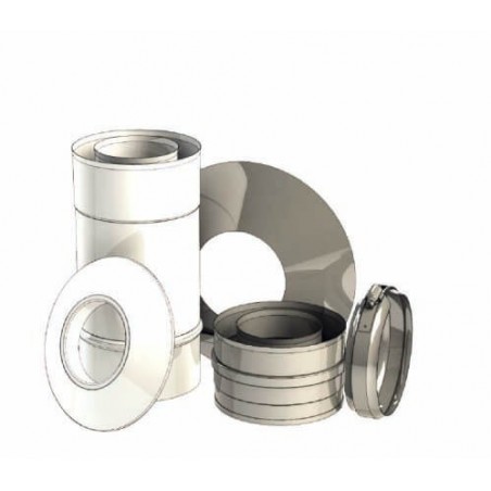 kit de liaison 250 mm - conduit collectif extérieur double paroi rénovation kit de liaison 250 mm - conduit collectif extérieur double paroi rénovation