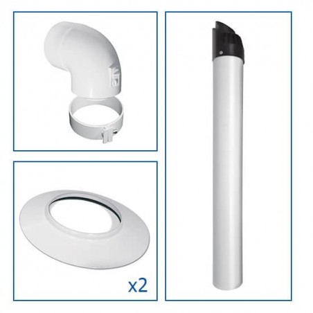 KIT TWIN PP chaudière Vaillant - conduit de raccordement concentrique pour chaudière KIT TWIN PP chaudière Vaillant - conduit de raccordement concentrique pour chaudière