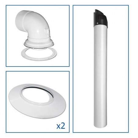 KIT TWIN PP chaudière Saunier ou Duval - conduit de raccordement concentrique pour chaudière KIT TWIN PP chaudière Saunier ou Duval - conduit de raccordement concentrique pour chaudière
