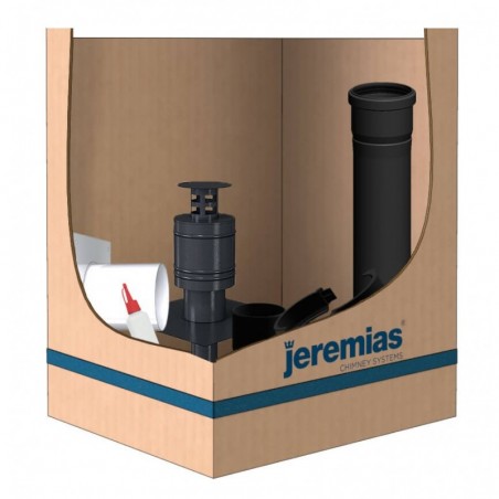 kit pps concentrique noir C9-C3 départ plafond - conduit de fumée condensation simple paroi kit pps concentrique noir C9-C3 départ plafond - conduit de fumée condensation simple paroi