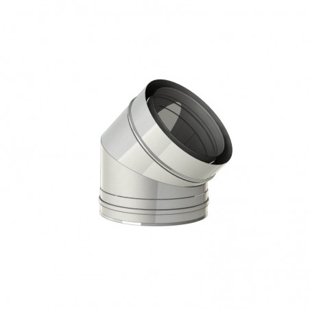 coude 45 - conduit de fumée concentrique pour foyer et poêle gaz coude 45 - conduit de fumée concentrique pour foyer et poêle gaz