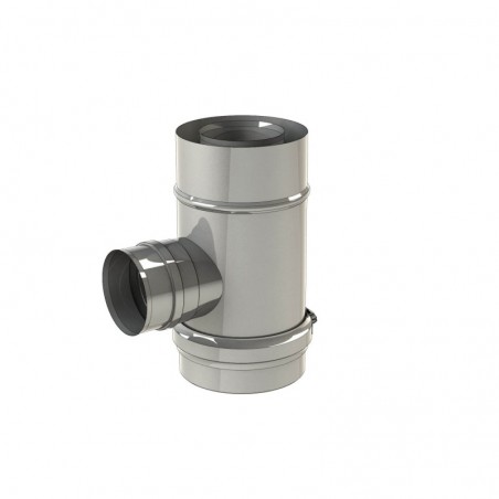té 90 inox sortie de fumées piquage 80 mm femelle - conduit de fumée concentrique pour poêle à pellet té 90 inox sortie de fumées piquage 80 mm femelle - conduit de fumée concentrique pour poêle à pellet