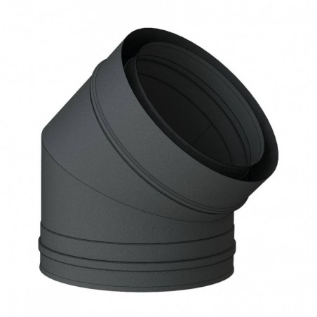 coude 45 noir - conduit de fumée concentrique noir poêle à pellets coude 45 noir - conduit de fumée concentrique noir poêle à pellets