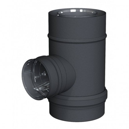 Cheminee Raccord T 90 Reduit DN 80 Femelle Conduit De Cheminee DN