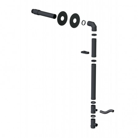 kit Twin Biomass noir - conduit - conduit de fumée concentrique noir poêle à pellets kit Twin Biomass noir - conduit - conduit de fumée concentrique noir poêle à pellets