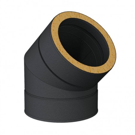coude 45 noir - conduit - conduit de fumée double paroi isolé noir coude 45 noir - conduit - conduit de fumée double paroi isolé noir