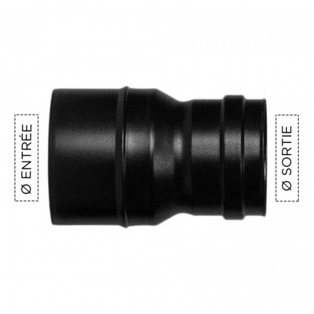 réduction concentrique - conduit simple paroi en acier noir mat pour poêle à pellets réduction concentrique - conduit simple paroi en acier noir mat pour poêle à pellets