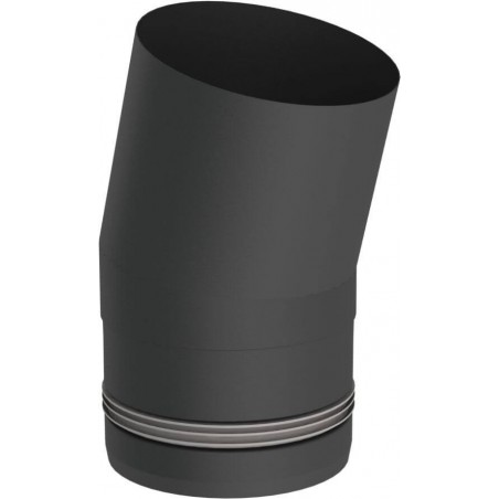 coude 15 - conduit simple paroi design noir pour poêle à pellets coude 15 - conduit simple paroi design noir pour poêle à pellets