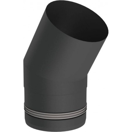 coude 30 - conduit simple paroi design noir pour poêle à pellets coude 30 - conduit simple paroi design noir pour poêle à pellets