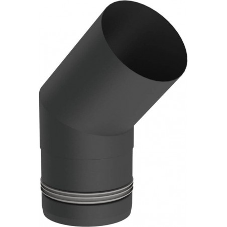 coude 45 - conduit simple paroi design noir pour poêle à pellets coude 45 - conduit simple paroi design noir pour poêle à pellets