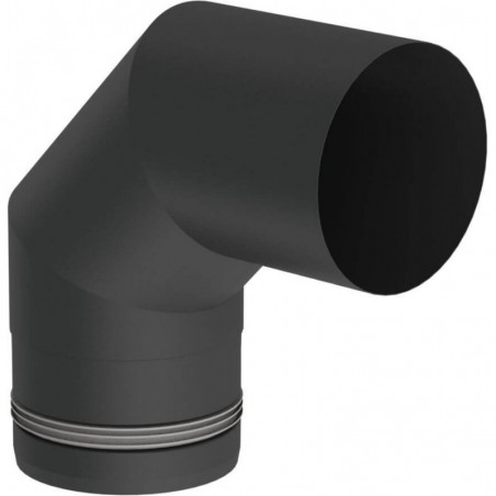 coude 90 - conduit simple paroi design noir pour poêle à pellets coude 90 - conduit simple paroi design noir pour poêle à pellets