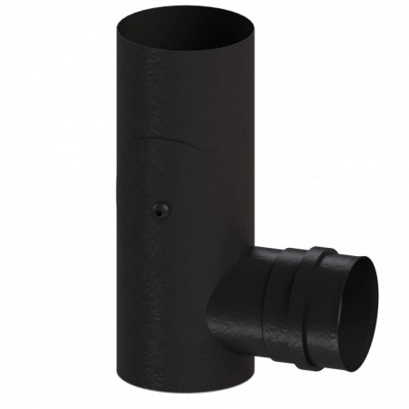 té 90 sortie fumées piquage femelle - conduit simple paroi design noir pour poêle à pellets té 90 sortie fumées piquage femelle - conduit simple paroi design noir pour poêle à pellets