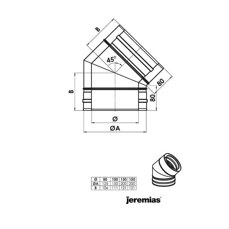 Conduit concentrique pour poêle étanche - Ø100 mm - TWIN BIOMASS NOIR