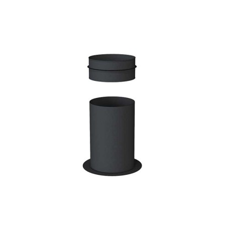 support sol recoupable pour té compact noir - conduit de fumée concentrique noir poêle à pellets