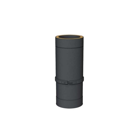 élément droit réglable 400-560 mm noir - conduit de fumée double paroi isolé noir