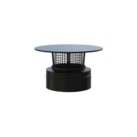 Chapeau noir standard avec grille anti-volatile pour conduit de fumée double paroi isolé