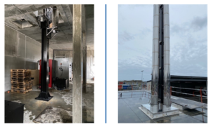 installation d'un mât et d'un conduits adapté à l'installation